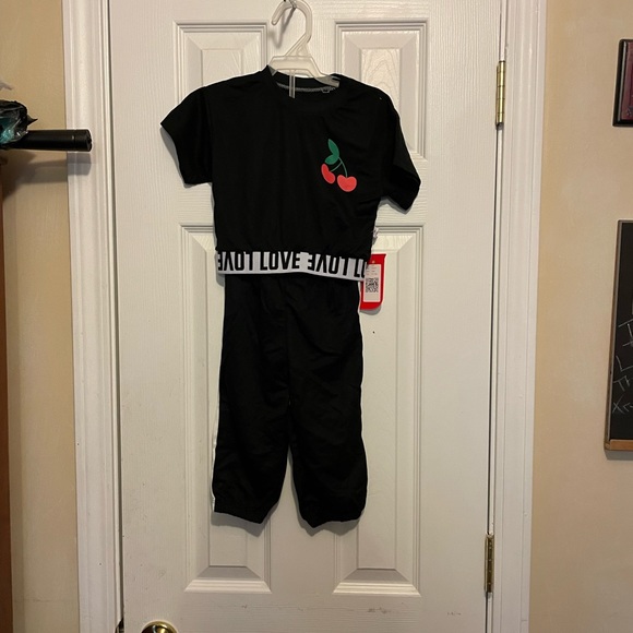 Matching Sets Nwtsuper Adorableblack Little Girlblack Crop Top Pantsset Poshmark